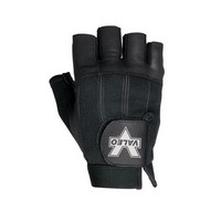 Valeo Inc V335-L Valeo Large Black Pro Material HandlingFingerless PremiumGoatskin And Nylon Mechanics Gloves With Elastic Cuff,
